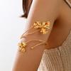Adjustable Butterfly Orchid Bracelet Enamel Glaze Flower Armband Elegant Open Arm Bangle  Gift