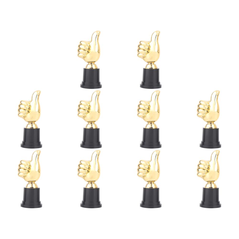 1-10pcs Thumbs Up Trophy Football Plastic Gold Trophies Encouragement Mini Victory Trophies Award Prize For Children Party Favor