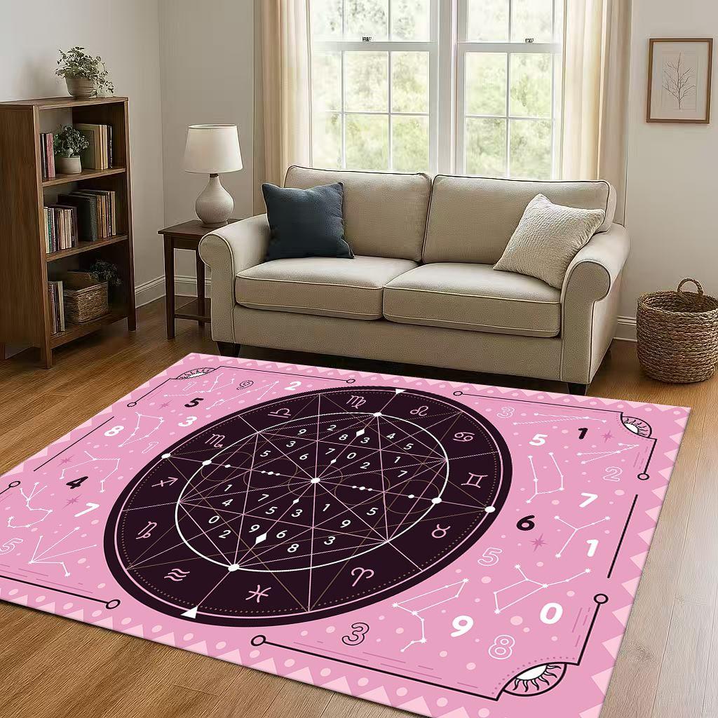 HD Retro Witch Spirit Ouija Board Art Living Room Non-Slip Area Rug Carpet for Bedroom Kids Playroom Sofa,Home Decor Doormat