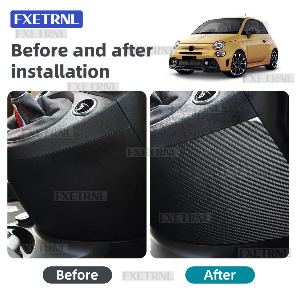 Gear Shift Panel For Abarth 595 695 595C 695C/Fiat 500 2016 2017 2018 2019 2020-2024 Real Carbon Fiber 3K Cloth LHD RHD Car Trim