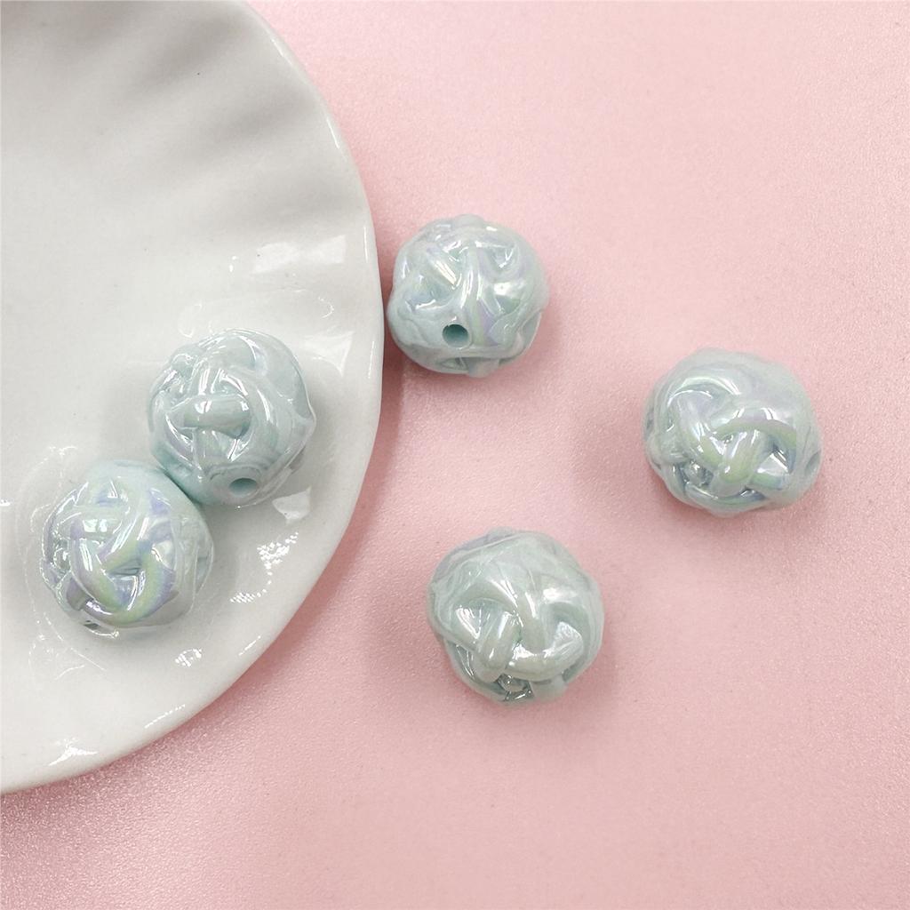 Ожерелье-браслет красочные DIY кремовая пряжа ручной работы 5 шт. цветочные шарики бусины аксессуары украшения акриловые бусины 14,8 мм