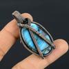 Labradorite Pendant, Handmade Gemstone 999 Copper Wire Wrapped Pendant Antique Jewelry, For Gift Silver Jewelry