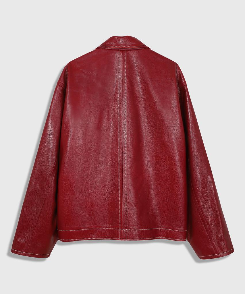 86D Stitch Leather Jacket - Red