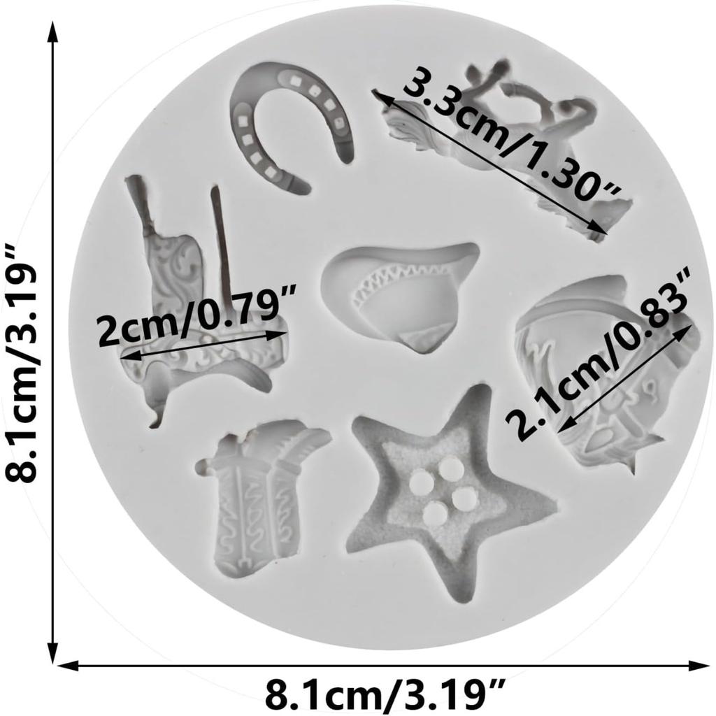 Horse Chocolate Mould Horseshoe Silicone Mould Cowboy Boot Saddle Fondant Baking Mould Cake Decoration Cupcake Topper Candy Gum Paste Polymer Clay