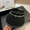 Летний маленький ароматный ветер мелкая вспышка яркий шелк карниз пустой верхний головной убор мода французский стиль знаменитости цветной бриллиант винил солнцезащитная шляпа