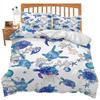 Three-Piece Watercolor Sea Turtle Underwater World Series Quilt Cover 3D Printing Home Textile