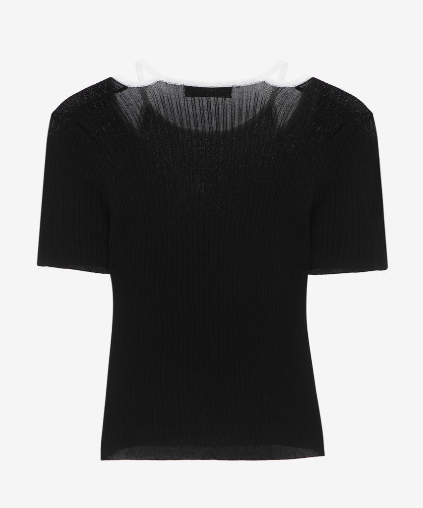 MIND BRIDGE WOMEN [W] Cutout Layered Contrast Knit - 2Color Mykt3280