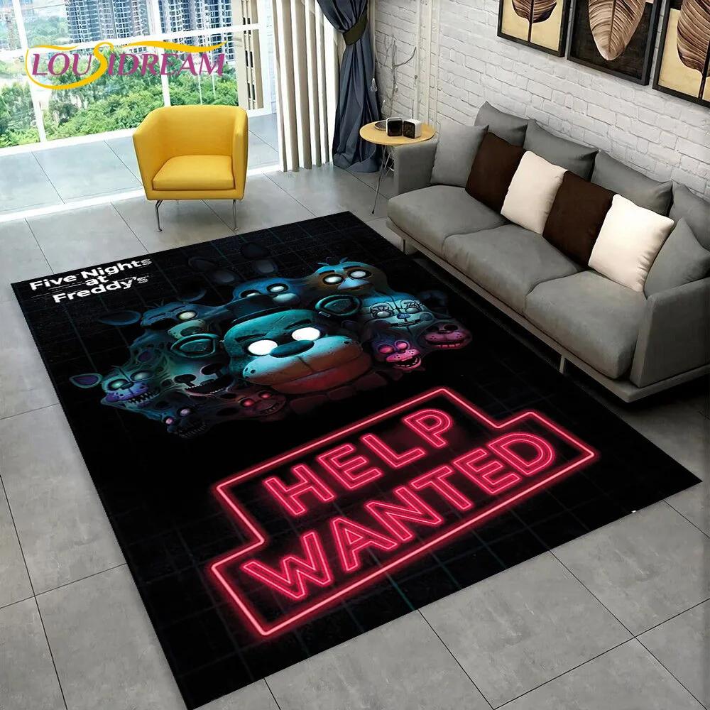 Ковер с изображением Фредди из хоррор-игры FNAF, коврик для дома, гостиной, спальни, дивана, прихожей, декора, коврик для детской игровой зоны, нескользящий коврик для пола