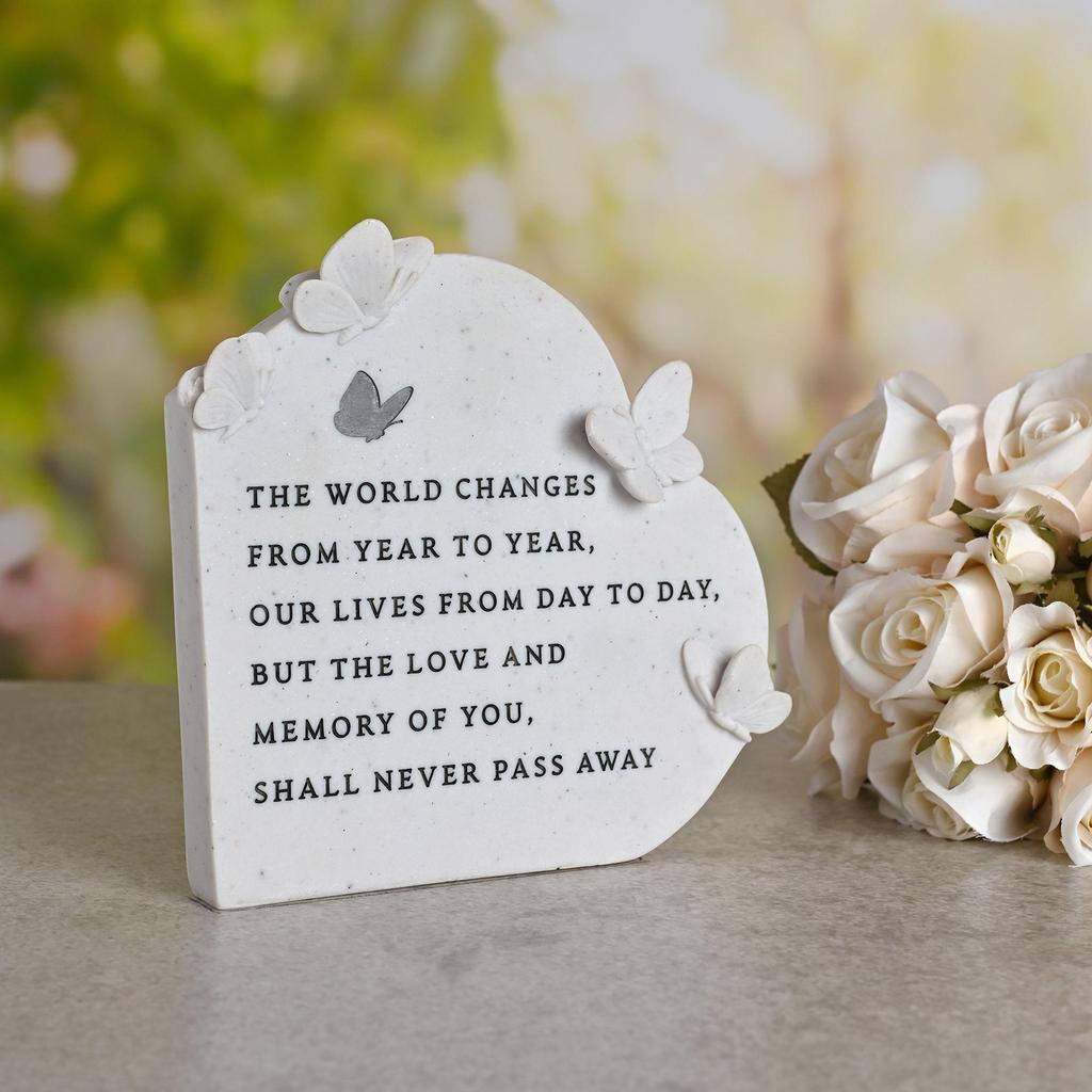 Thoughts of You Butterfly Graveside Standing Heart - The World