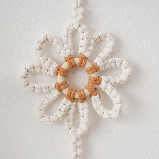 Nordic Handmade Sunflower Tassel Wall Hanging Bohemian Cotton Rope Decoration for Kid's Room Peace And Luck Tapestry Ornament Room Decor