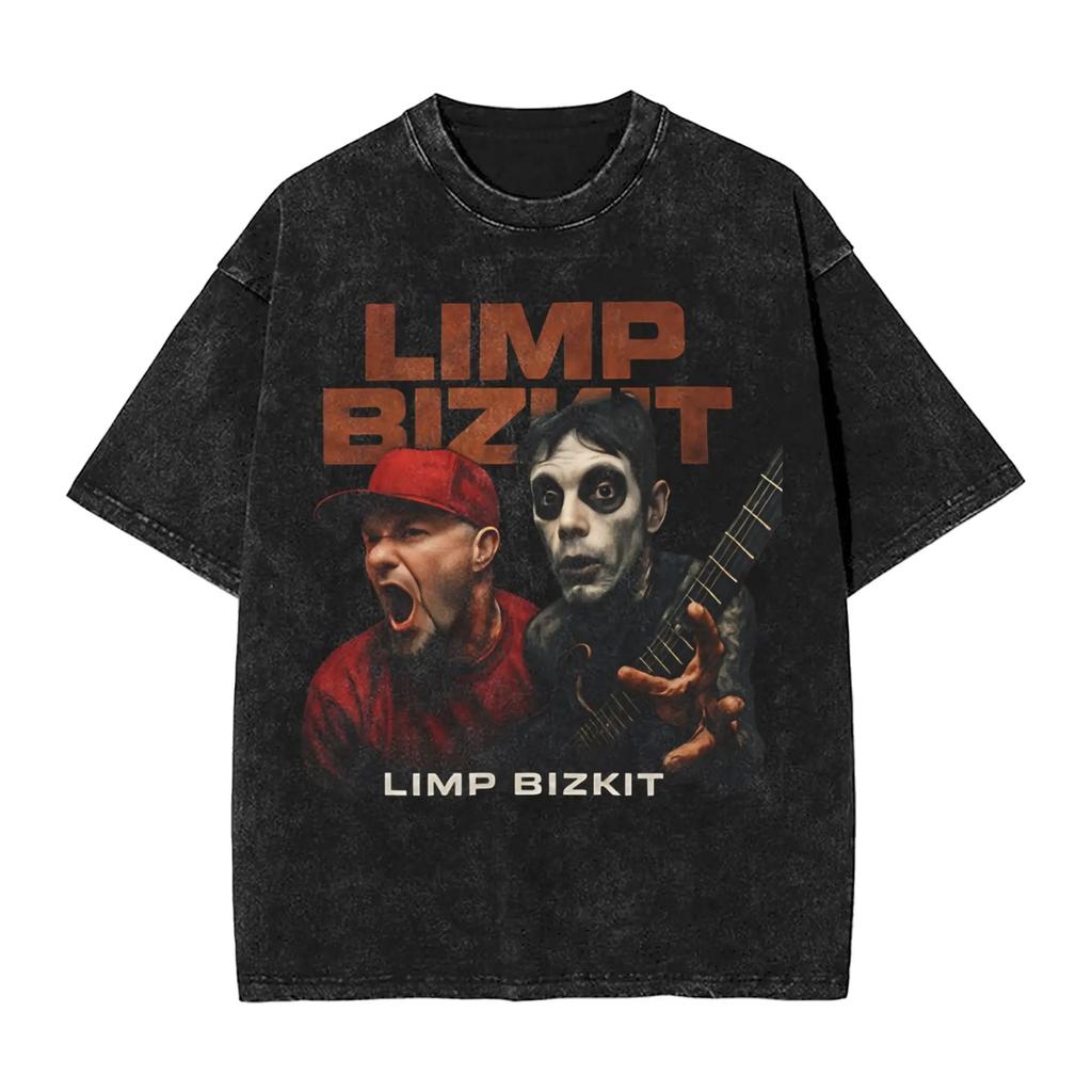 Горячая Распродажа Рэп-Метал Группа Limp Bizkit Графический Принт Футболка Унисекс Женская Ретро Стирка Хлопок Оверсайз Уличная Мода Летняя Футболка