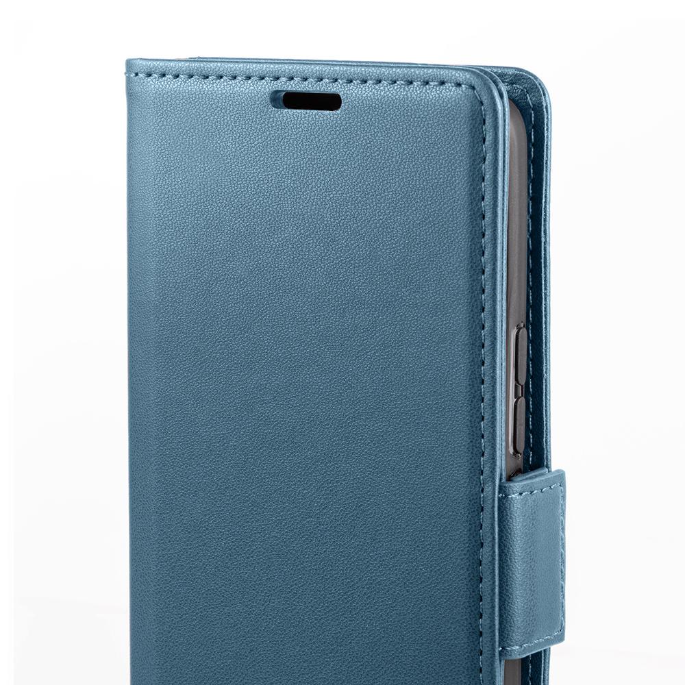 Xiaomi Redmi Note 13 5G Case, ERBORD Glossy Litchi, Wallet with Flip, Blue