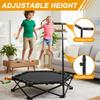 42'' Indoor Trampoline 450lbs Max Load Rebounder Exercise Trampoline with Adjustable T-Bar Handle for Adults Kid Home Garden Gym