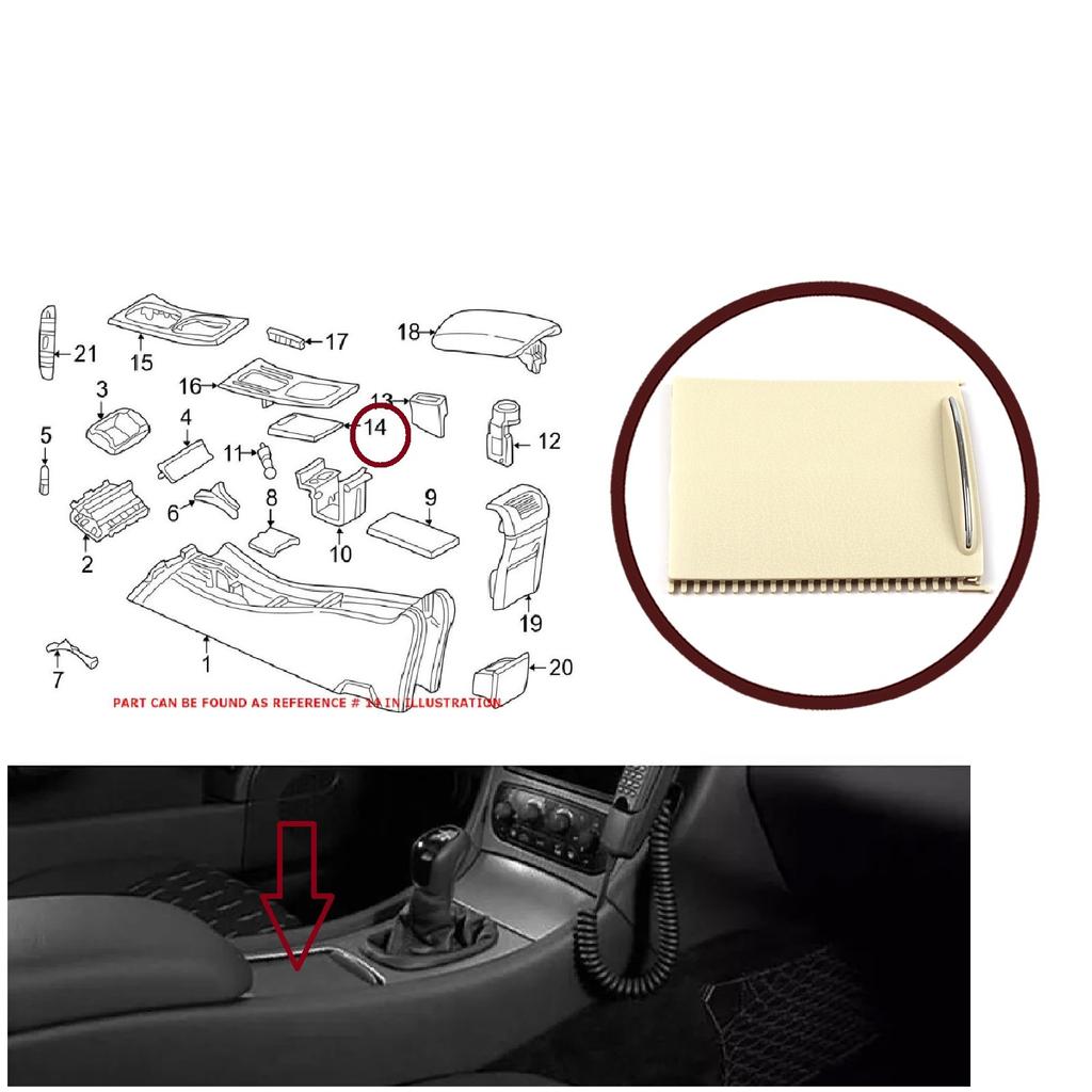 BDP1171 Бежевая центральная консоль, слайд-жалюзи, жалюзи, лоток для хранения, 20368001239051 для Mercedes C W203 CL203 2001-2007