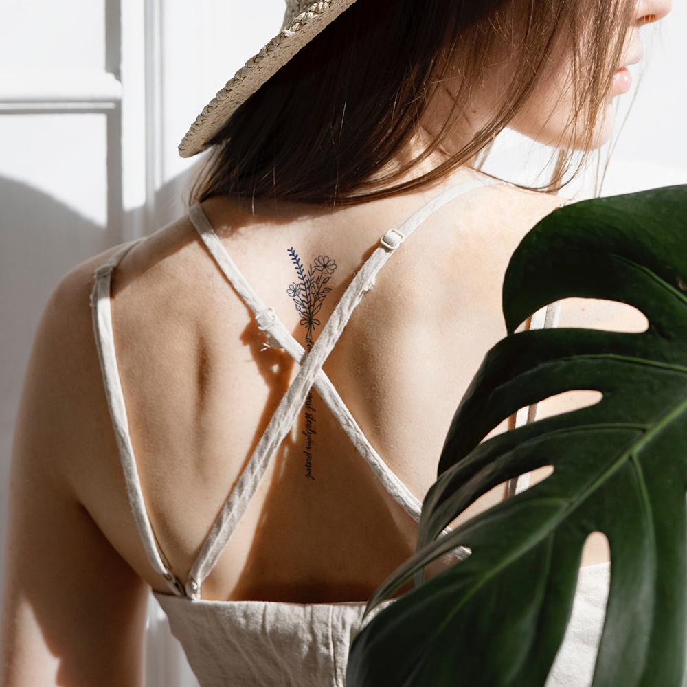 2 Sheets Waterproof Herbal Tattoos Semi Permanent Arm Tattoos Back Tattoos Realistic Temp Tattoos