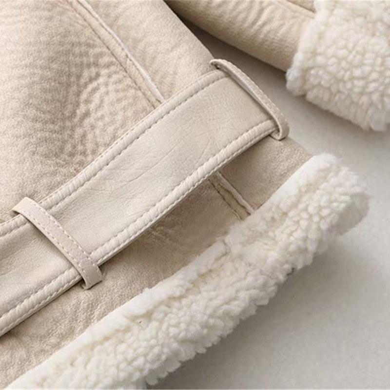 Женская шуба средней длины, свободная кожаная куртка с лацканами «Локомотив», однотонная, теплая, зимняя, XS-XL