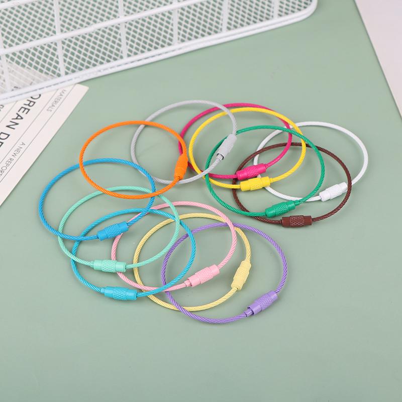 10 шт. случайной длины 15 см стальной проволочный брелок стальной трос брелок трос брелок трос багажная этикетка кольца трос кольца для ключей