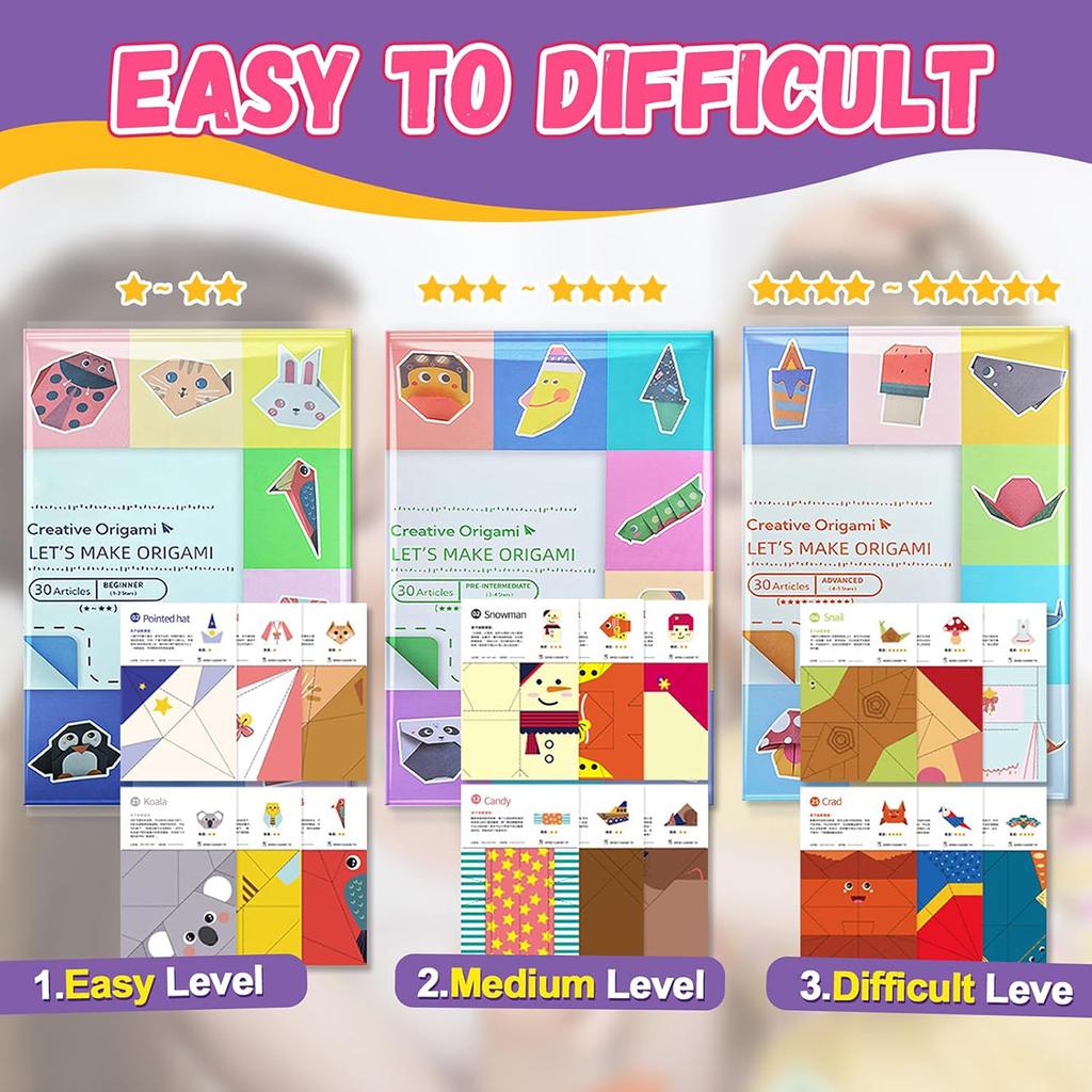 Набор для оригами 30/96 листов. Руководство по изготовлению изделий из бумаги для оригами. Проекты для самостоятельного творчества. Товары для начинающих. Для детей. Для мальчиков и девочек.