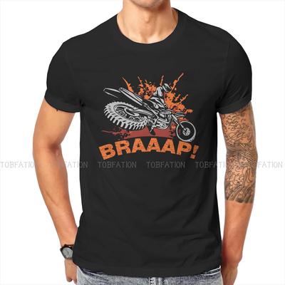Braaap Dirt Bike Motocross O Neck Tshirt Enduro Cross Motorcycle Racing Fabric Classic T Shirt Mans Tops Fashion Oversized