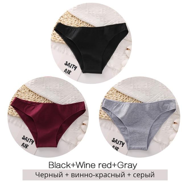 FINETOO 3PCS/Set M-XXL Panties Women Cotton Lingerie Woman Underwear Sexy Femme Underwear Girls Underpant Panty 7 Solid Colors