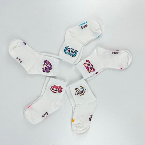 Catchtinipping Children's Cotton Mid-neck Socks 5 Foot Set, a Popular Character In Korea