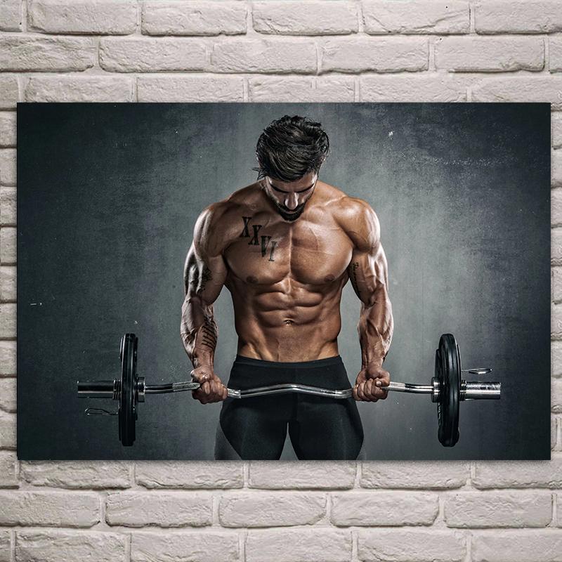 Современный тренажерный зал, фитнес, холст, картина, бодибилдинг, персонаж, настенный художественный постер, сексуальные мужские и женские настенные картины с мышцами, фреска Cuadros