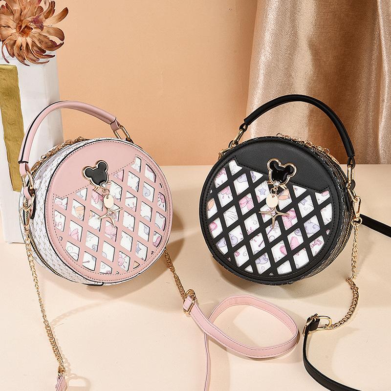 Производитель 2025 новая маленькая круглая сумка модный взрыв женская универсальная нишевая сумка через плечо на одном плече женская цельная прическа