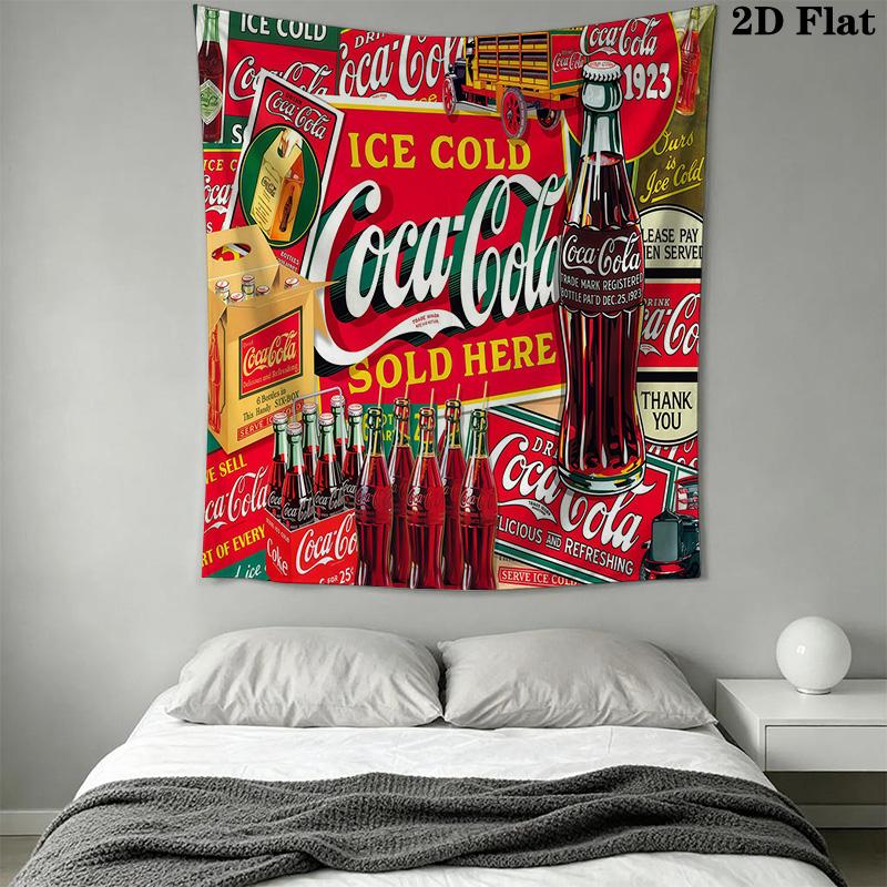 Винтажная Реклама Cocacola Гобелен Настенный Фон Ткань Мягкая Настенная Ткань для Фона Настенное Покрытие Декор