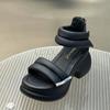 Summer New Women Shoes Roman Sandals Strap Open-Toe Thick High Heels Casual Lady Sandal Wedge Buckles Sandals Platform High Heel