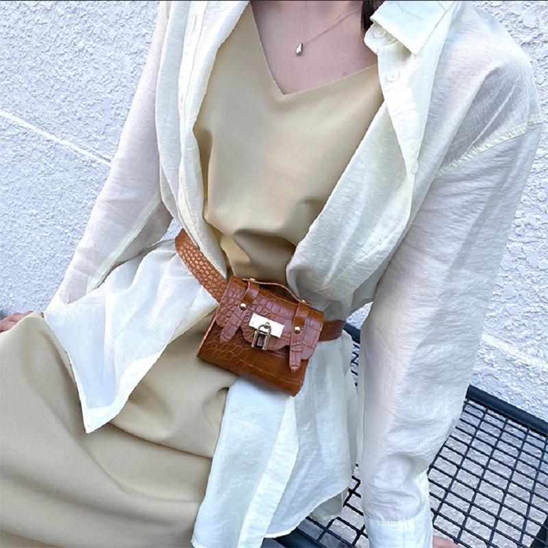 Городская мода, женский пояс с крокодиловым узором, новая мини-цепочка, декоративная поясная сумка, модная крутая сумка через плечо