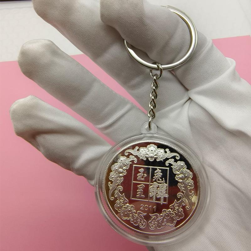 Colorful Zodiac Commemorative Medallion with Keychain, Small Activity Gift, Handy Gift, Christmas Gift, Stocking Stuffers