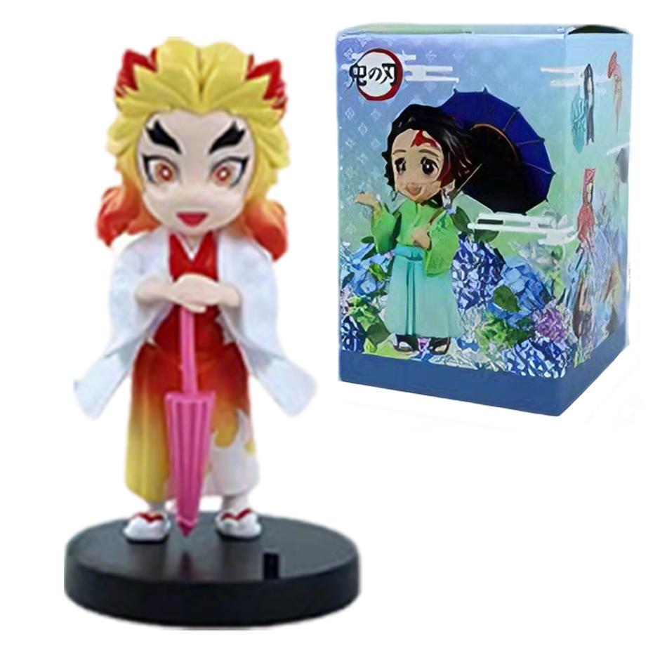 В наличии 12 см кавайная Серия сливового дождя из Клинок, рассекающий демонов, с коробкой, ручная работа, модель, фигурка-орнамент-подарок, нет Яиба, Камадо, Незуко