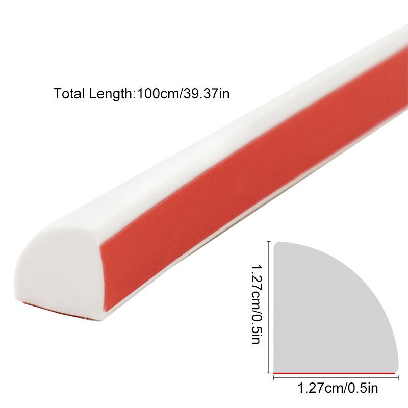 1m Water Stopper Strip Home Decorative Wall Sticker Elastic Ceiling Edge Strips Kitchen Scalloped Corner Line Bathroom