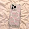 Красивый розово-голубой бант Магнитный чехол Magsafe для iPhone 16 15 14 13 12 11 Pro Max Мягкая прозрачная противоударная задняя крышка
