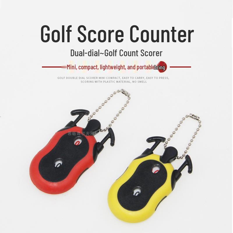 Счетчик очков для гольфа с двойным циферблатом для двух игроков - Аксессуар для подсчета очков на поле