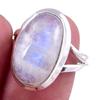 Natural Rainbow Moon Stone Gemstone Handmade 925 Sterling Silver Ring S.8 a5J13