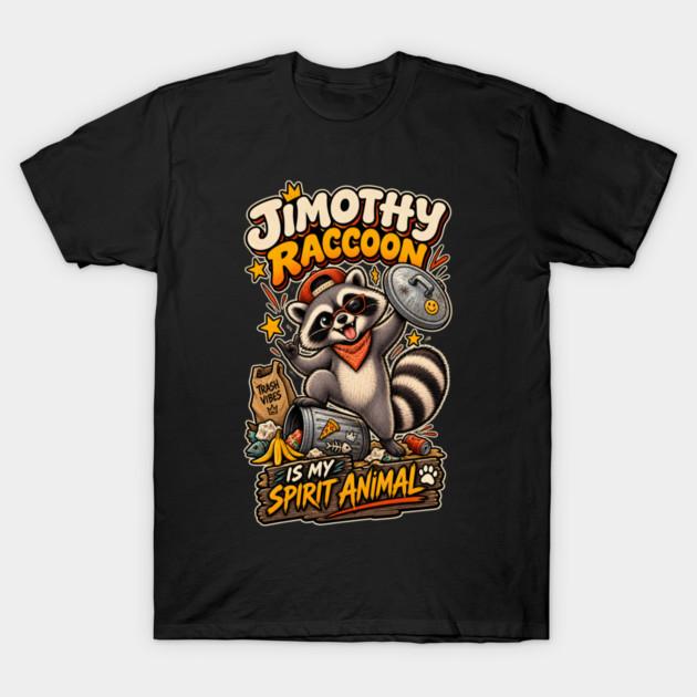 Asian Size Cotton Unisex Tshirt Print T-shirt Jimothy Raccoon Spirit Animal T-shirt No-Cut Print Regular Fit