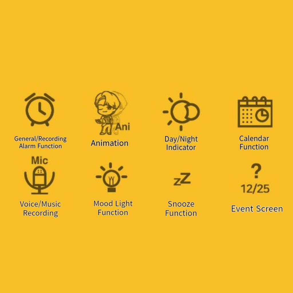 BTS TinyTAN Animation Table Clock BTS-TT-WC