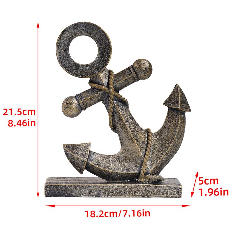 Винтажные смоляные украшения в виде корабельных якорей и штурвалов, художественное изделие для домашнего декора, бара или кофейни