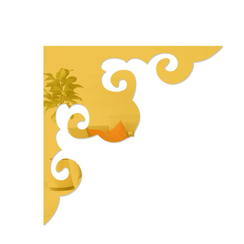 4 шт., украшение комнаты, современные настенные наклейки, угловые наклейки, акриловая линия талии, настенный декор, 3D зеркальная наклейка «сделай сам»