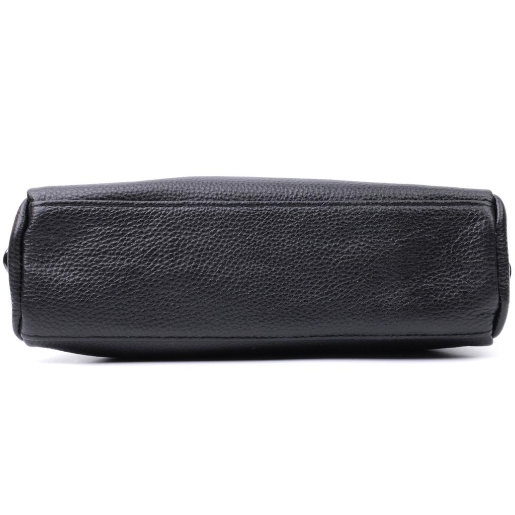 Rectangular Women's Bag with Pockets Made of Genuine Leather Vintage 22597 Black