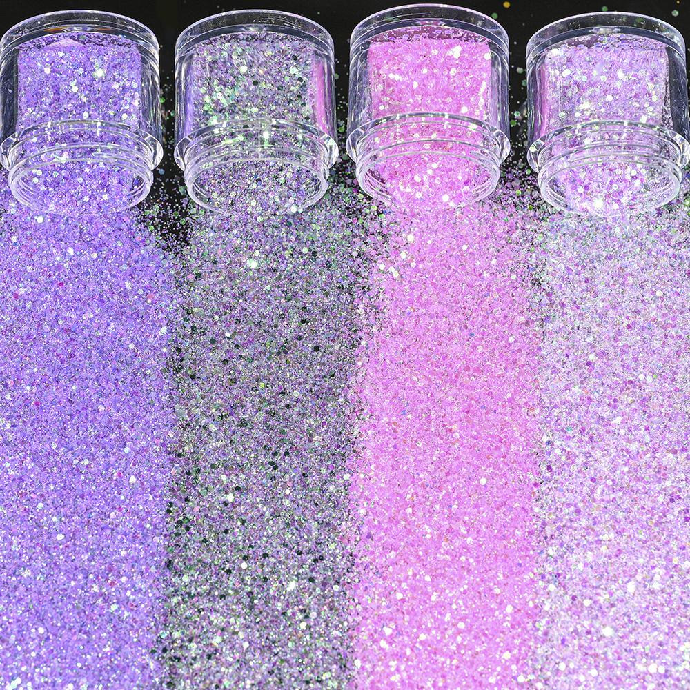 4 коробки/набор, 10 мл, 3D лак для ногтей, фиолетовый, розовый, микс, блестящая пудра для ногтей, блестки, украшение для дизайна ногтей, красочные для УФ-эпоксидного гель-лака, хлопья