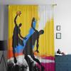 Баскетболист абстрактный фон, оконные шторы, прозрачный шифоновый тюль, занавеска для дома, гостиной, украшение для фона
