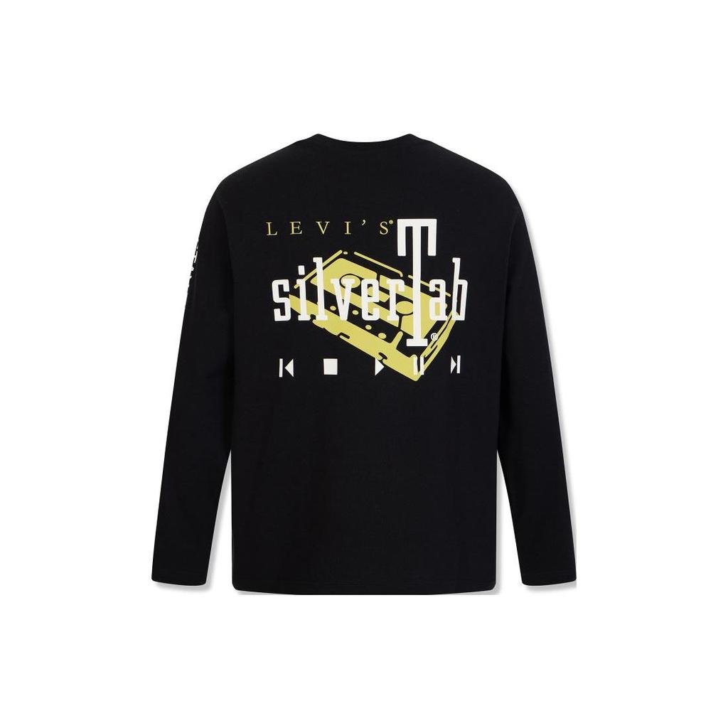 Levis Silver Label FW23 с круглым вырезом, свободный крой, длинный рукав, принт, мужская толстовка, черная A6780-0000