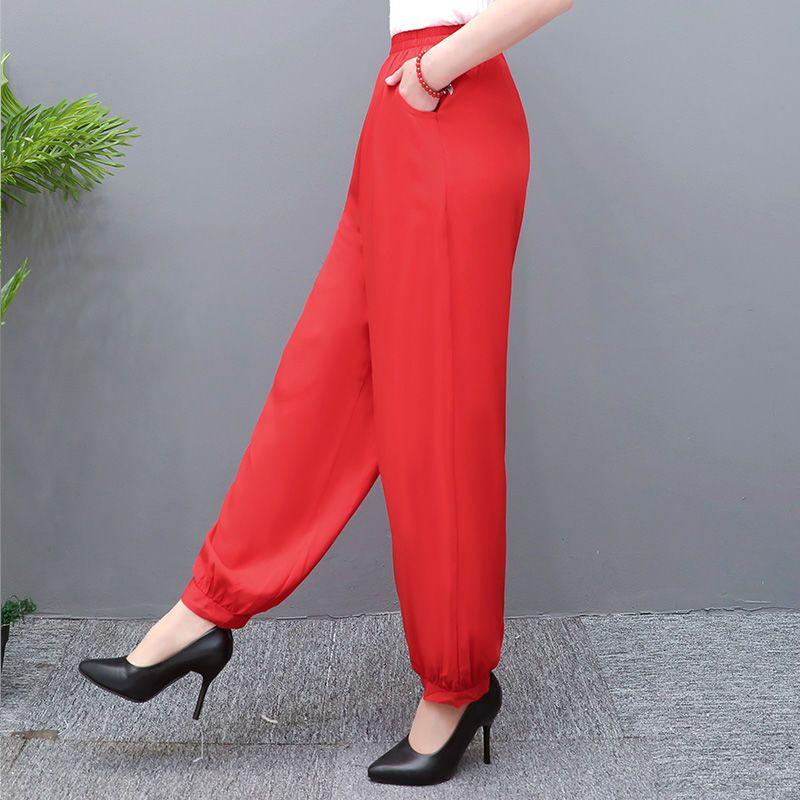 Women's Summer Lantern Pants Middle-aged and Elderly Casual Pants Square Dance Vacation Style Floral Pants In Various Colors