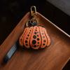 Polka Dot Pumpkin Original Handmade Leather Car Key Bag Pendant Niche Tide Gift Custom Key Chain