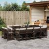 VidaXL Garden Dining Set with Cushions 13 Pcs Brown Rattan 3211761