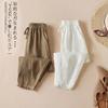 Literary and Retro Casual Loose Nine-point Pants Linen Harlan Pants 2025 Summer Elastic Waist Thin Nine-point Straight Pants