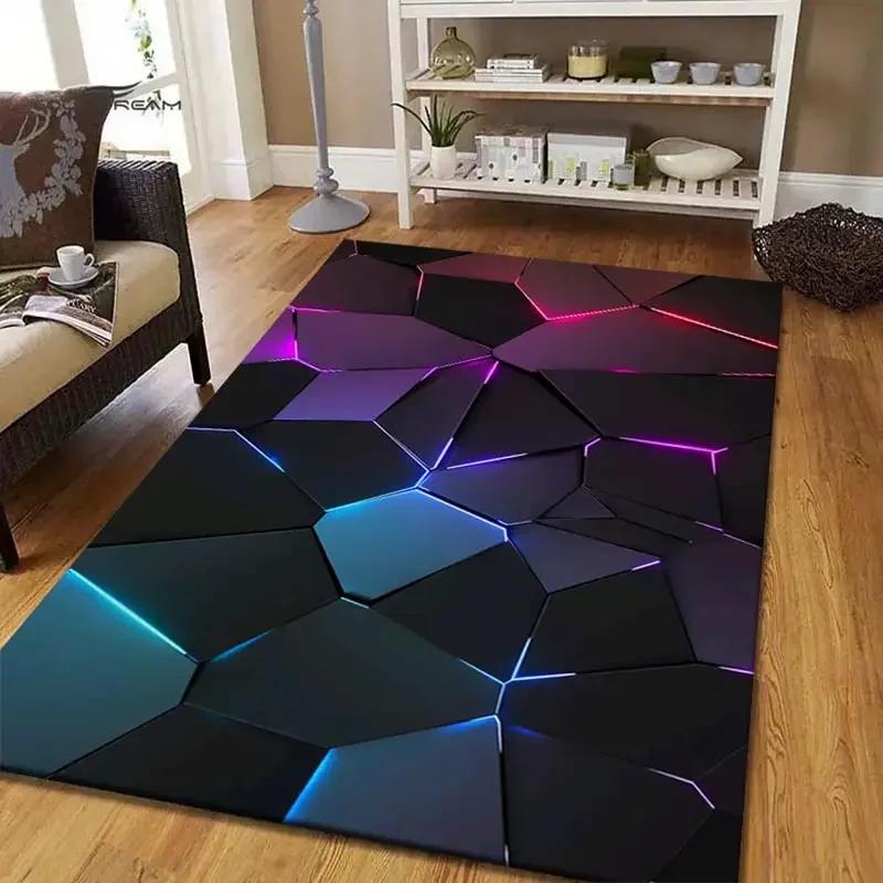 VIKAMA 3D Шестиугольный Игровой Ковер Противоскользящий Коврик-Ковер для Киберспорта для Спальни Гостиной Современный Декор Геометрический Коврик для Пола