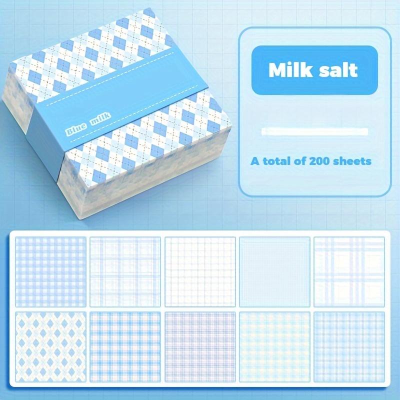 Box of 200 Thick Sticky Notes with Plaid Tribal Design, 6 Series Colors Ideal for Marking Errors Indexing and Note-Taking for School and Office Use